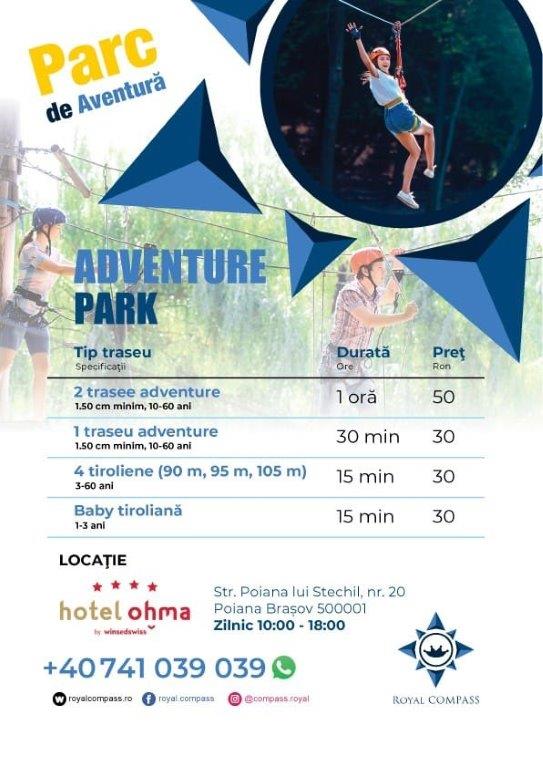 Parc de aventură - Hotel Ohma - trasee adventure, tiroliană, baby tiroliană